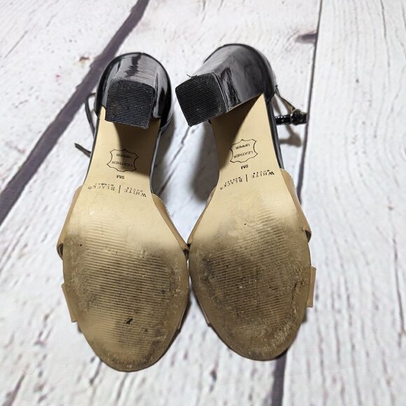 WHBM Patent Ankle Strap Block Heels  9 - Picture 8 of 10